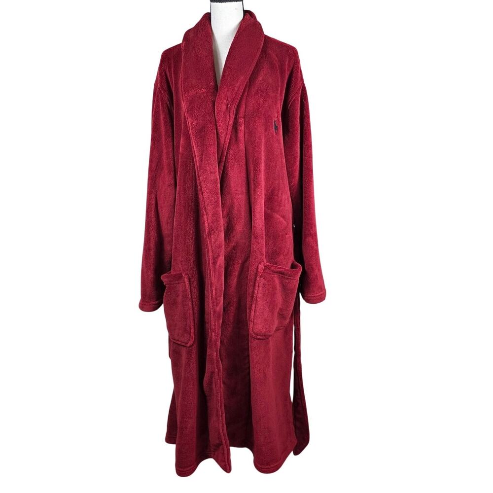 Polo Ralph Lauren Robe Mens S/M Cozy Plush Shawl Collar Tie Waist loungewear